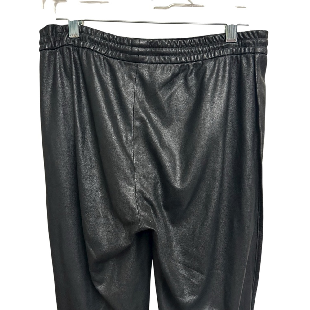 Bcbgmaxazria Black Pleather Drawstring Cropped Pa… - image 8